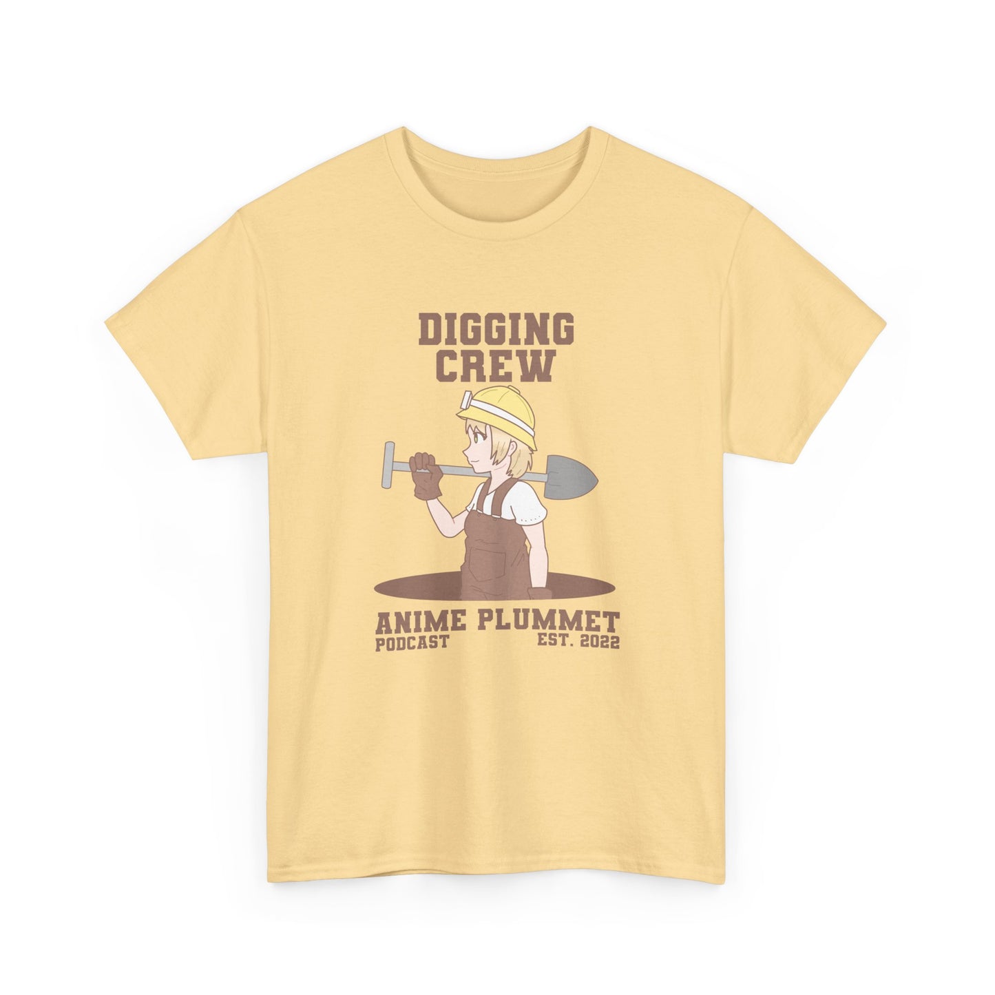 Anime Plummet Digging Crew - Unisex Heavy Cotton Tee