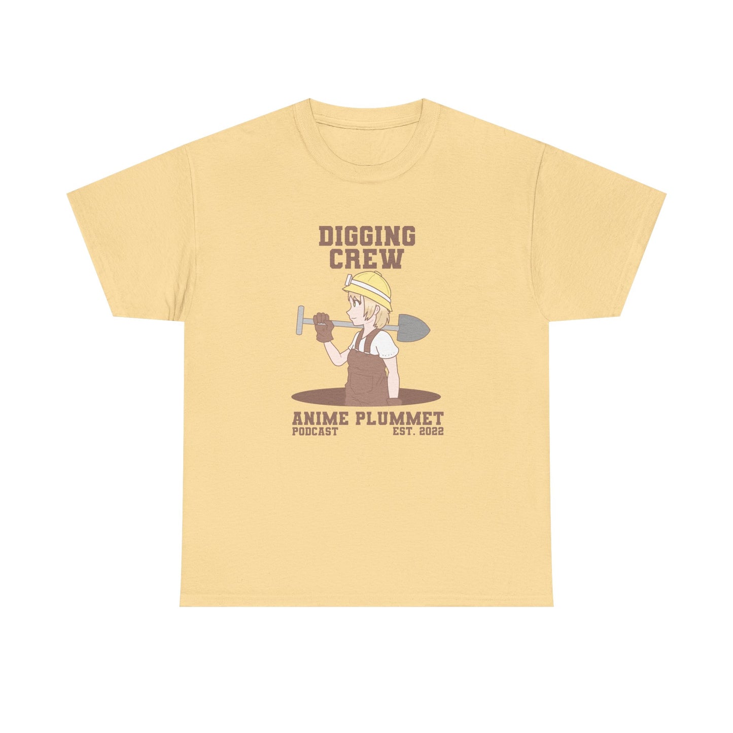 Anime Plummet Digging Crew - Unisex Heavy Cotton Tee