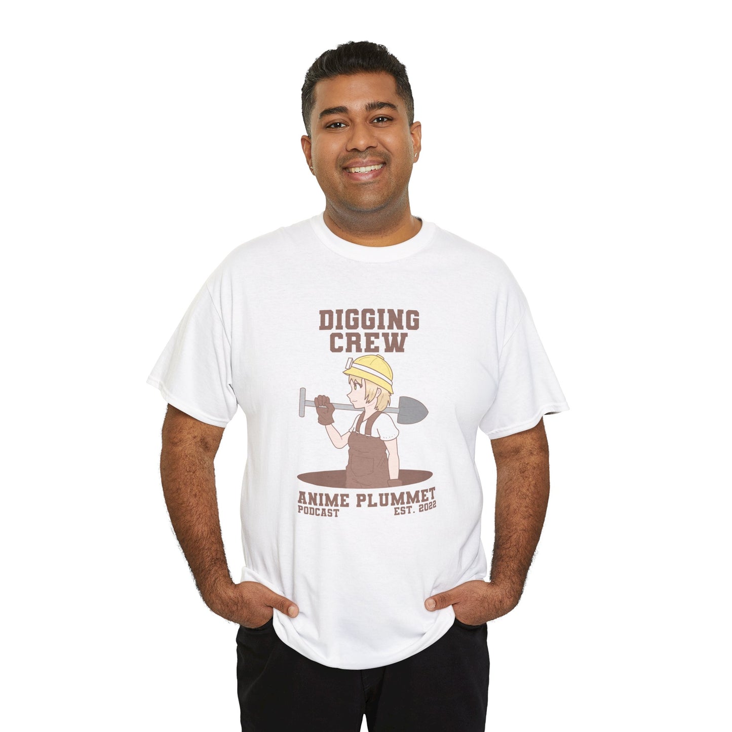 Anime Plummet Digging Crew - Unisex Heavy Cotton Tee