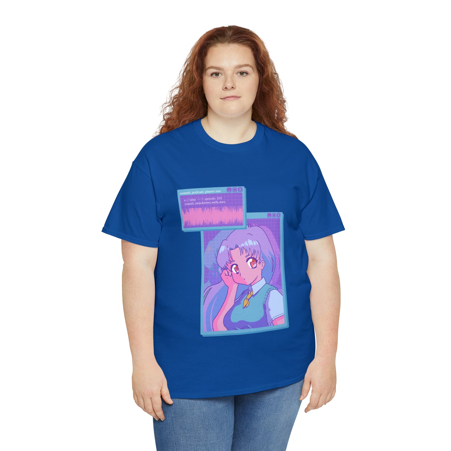 Anime Summit Retro Desktop Waifu dot EXE - Unisex Heavy Cotton Tee