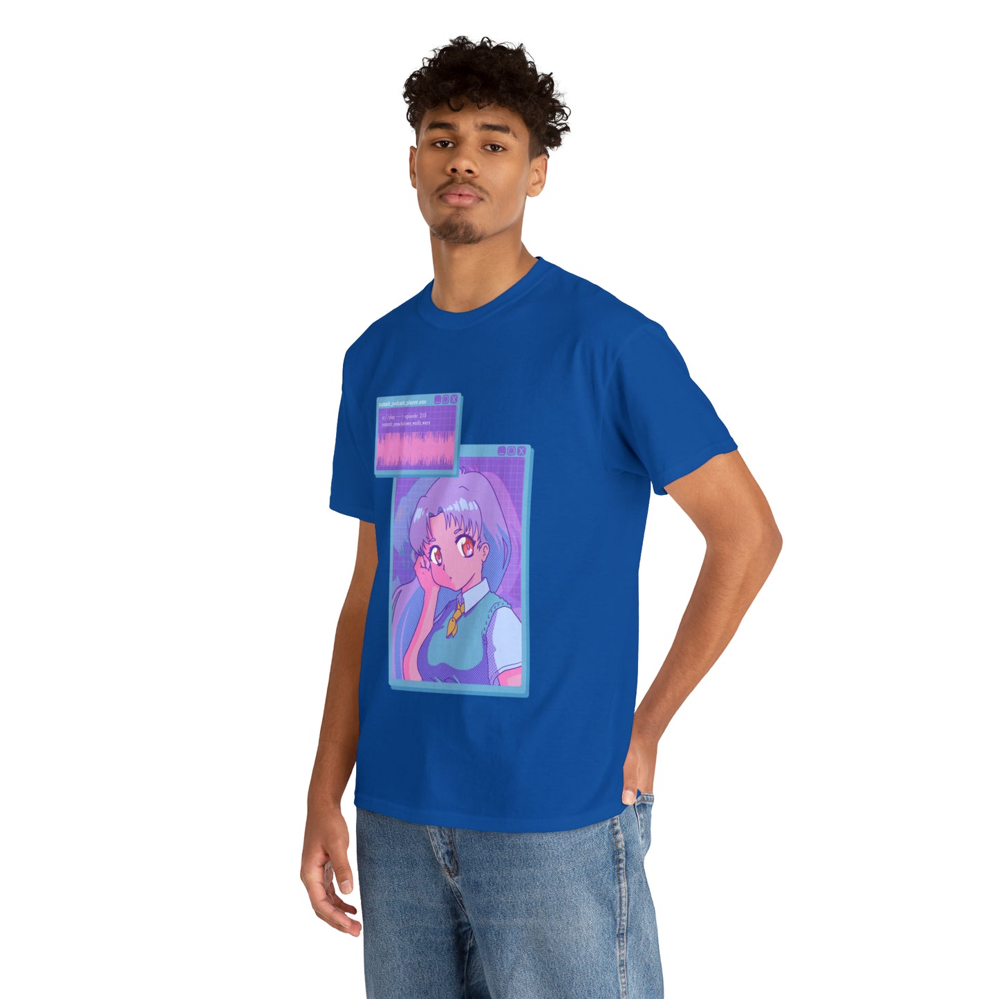 Anime Summit Retro Desktop Waifu dot EXE - Unisex Heavy Cotton Tee