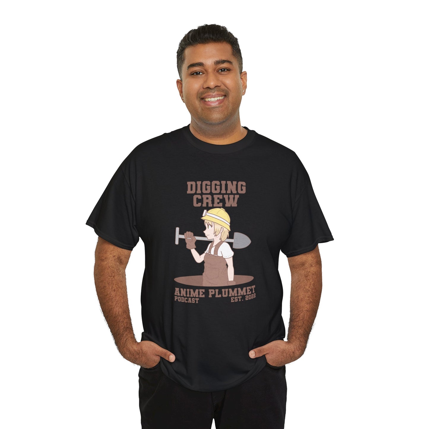 Anime Plummet Digging Crew - Unisex Heavy Cotton Tee