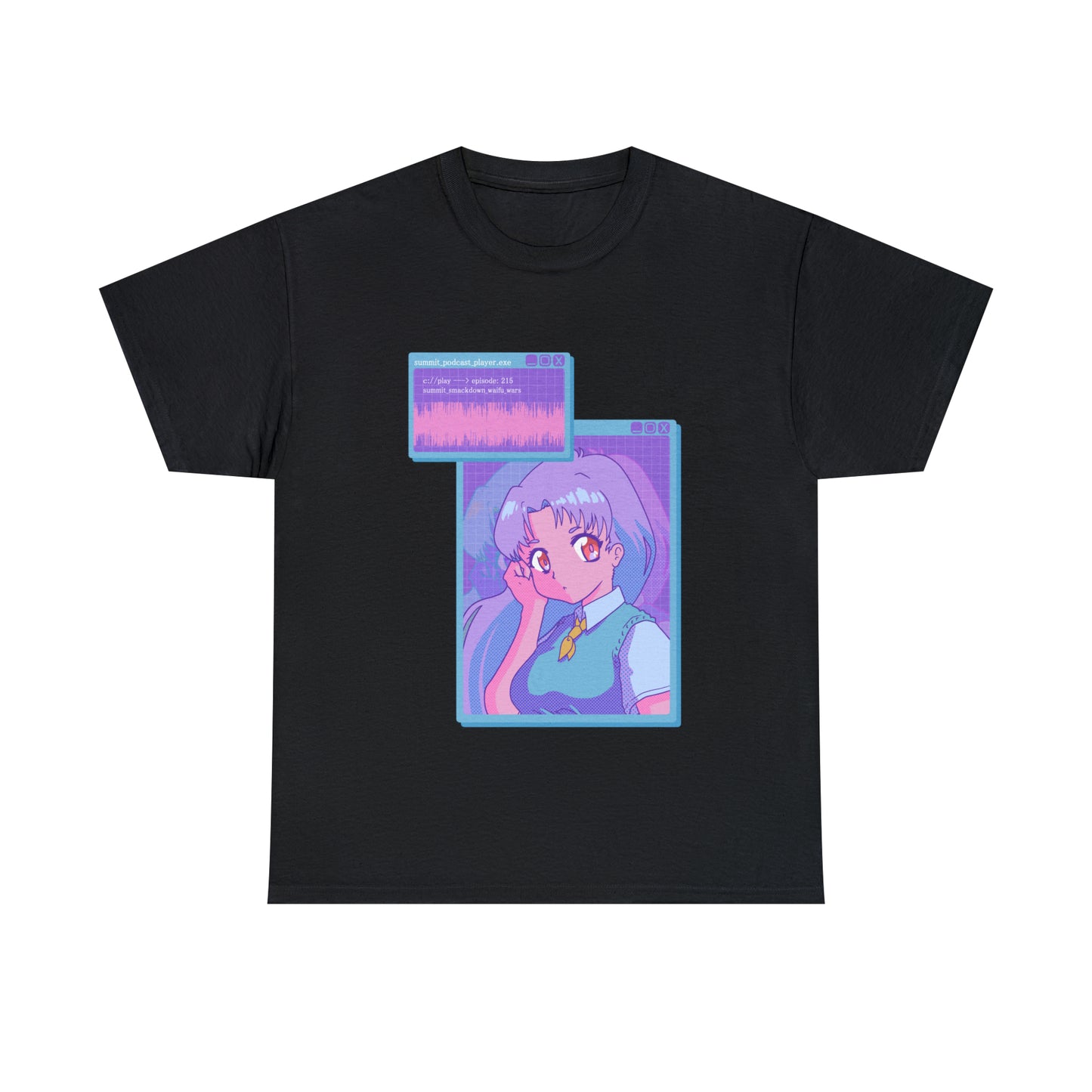 Anime Summit Retro Desktop Waifu dot EXE - Unisex Heavy Cotton Tee