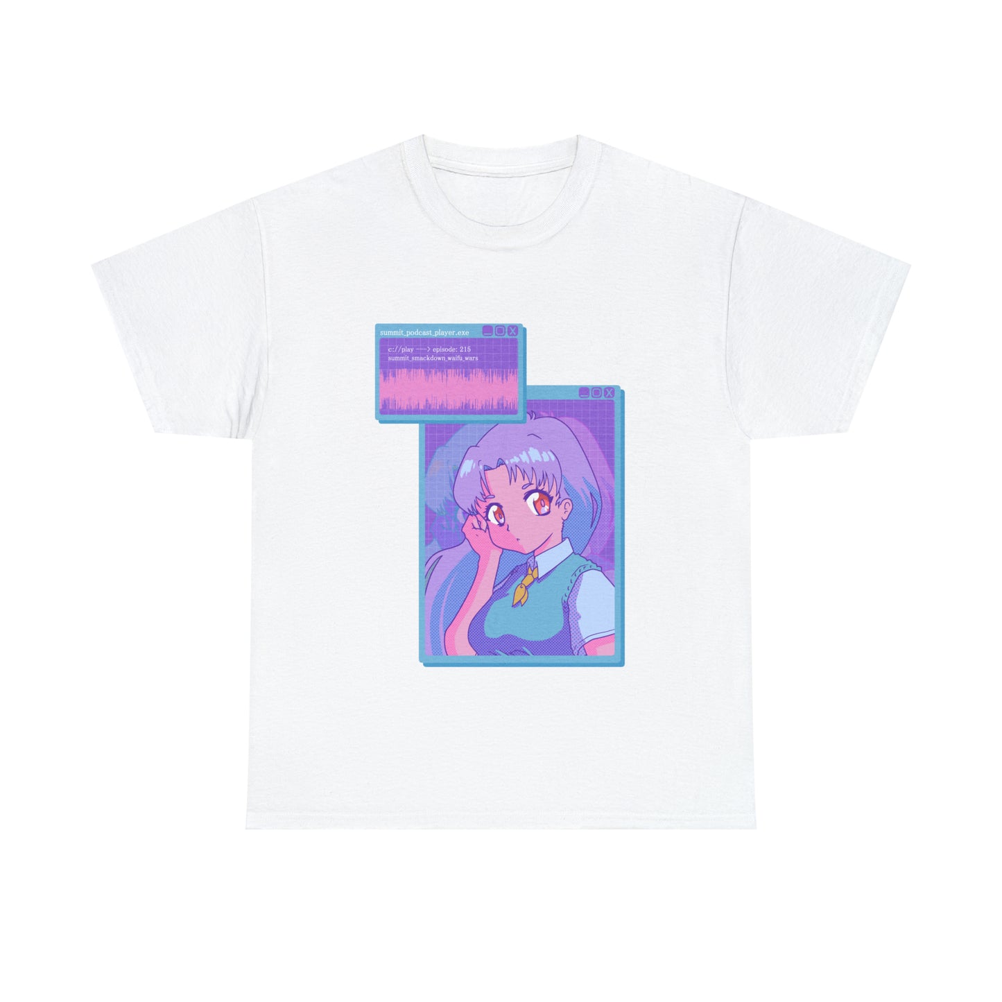 Anime Summit Retro Desktop Waifu dot EXE - Unisex Heavy Cotton Tee