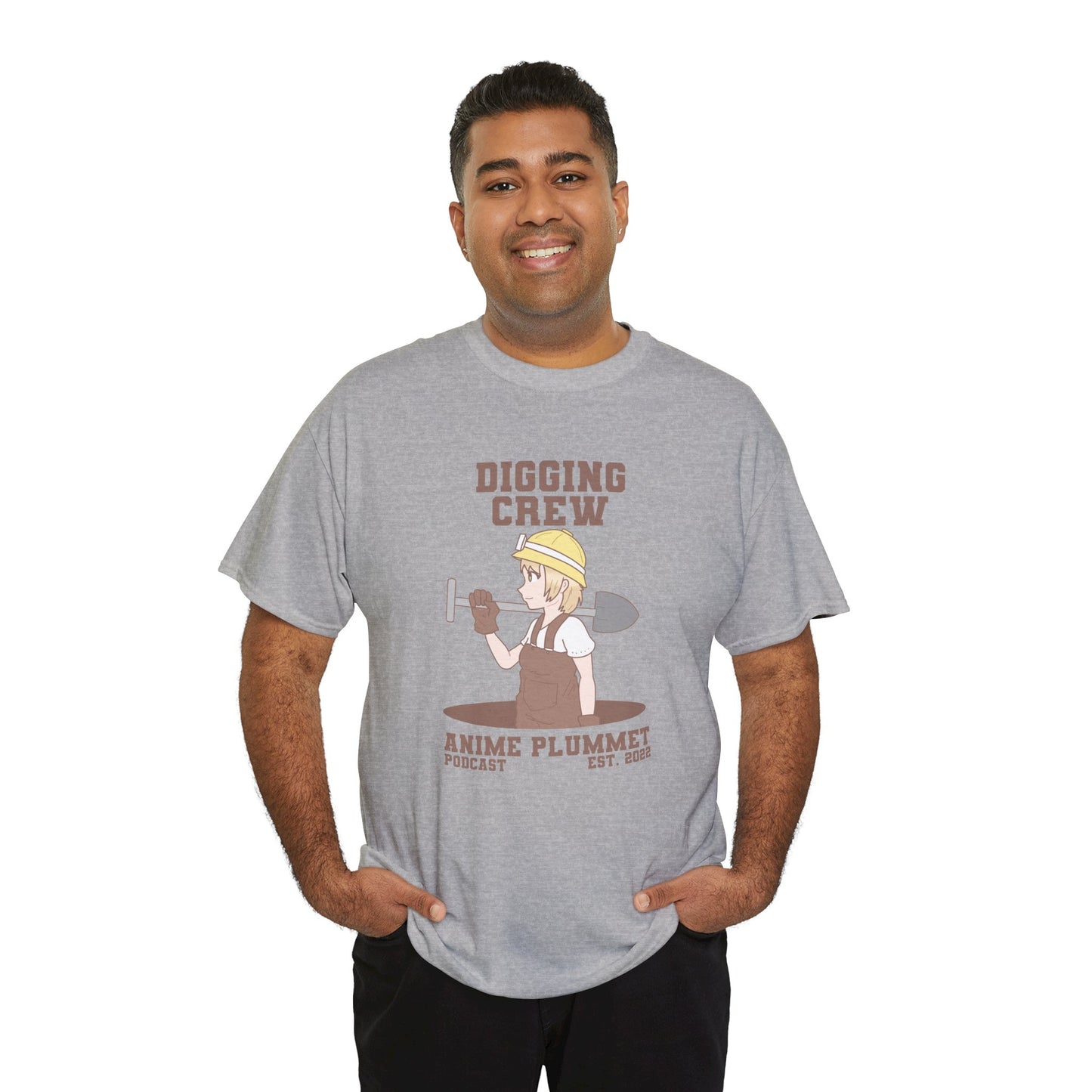 Anime Plummet Digging Crew - Unisex Heavy Cotton Tee