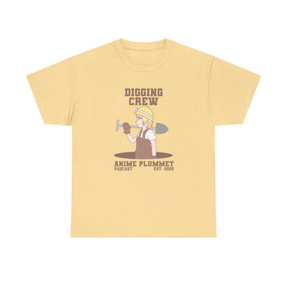 Anime Plummet Digging Crew - Unisex Heavy Cotton Tee