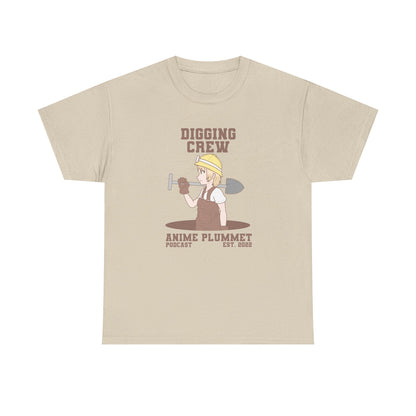 Anime Plummet Digging Crew - Unisex Heavy Cotton Tee