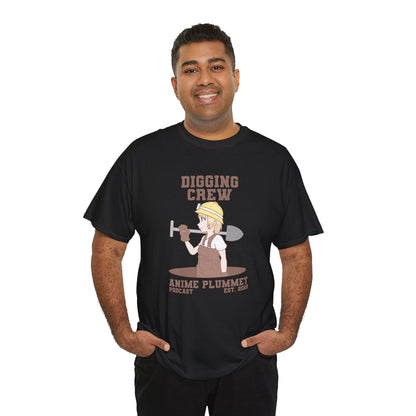 Anime Plummet Digging Crew - Unisex Heavy Cotton Tee